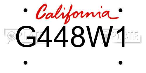 G448W1 California License Plate
