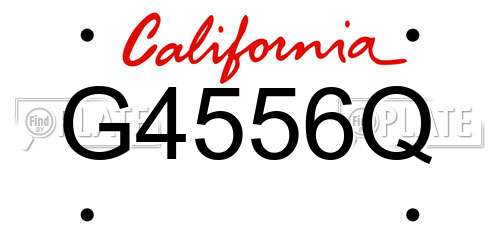 G4556Q California License Plate