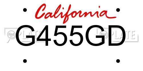 G455GD California License Plate