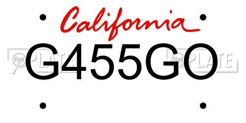 G455GO California License Plate