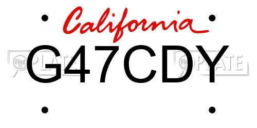 G47CDY California License Plate