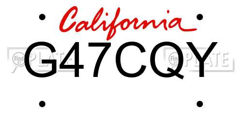 G47CQY California License Plate