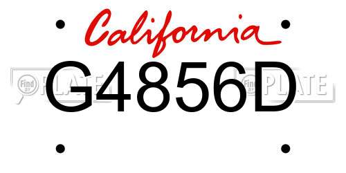 G4856D California License Plate