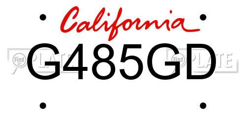 G485GD California License Plate
