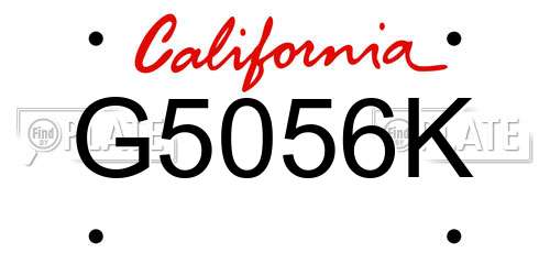 G5056K California License Plate