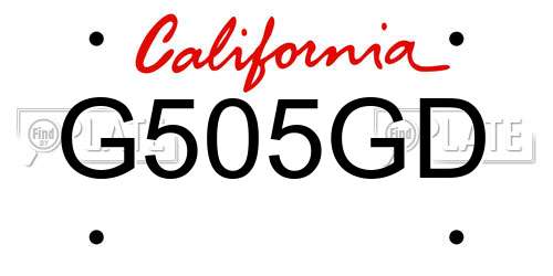 G505GD California License Plate
