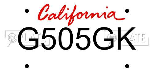 G505GK California License Plate
