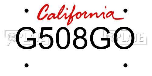 G508GO California License Plate