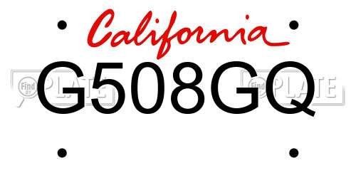 G508GQ California License Plate