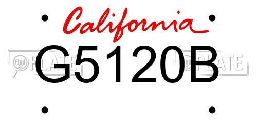 G5120B California License Plate
