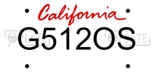 G512OS California License Plate