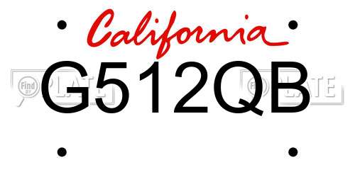 G512QB California License Plate