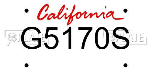 G5170S California License Plate