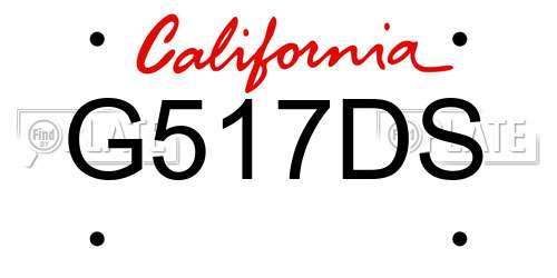 G517DS California License Plate