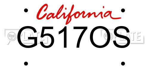 G517OS California License Plate
