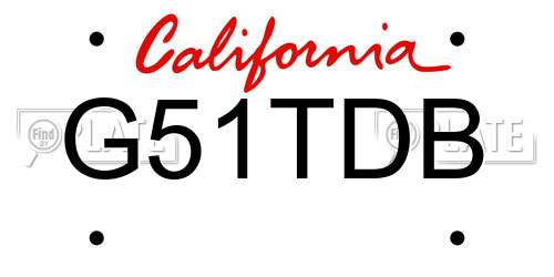 G51TDB California License Plate