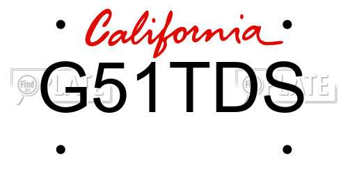 G51TDS California License Plate