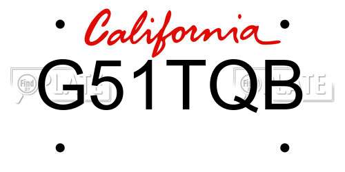 G51TQB California License Plate
