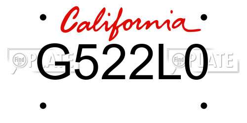 G522L0 California License Plate