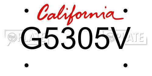 G5305V California License Plate