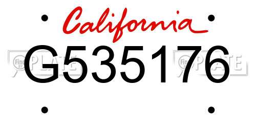 G535176 California License Plate