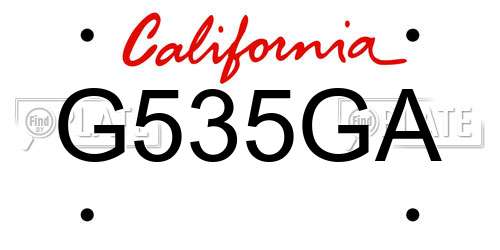 G535GA California License Plate