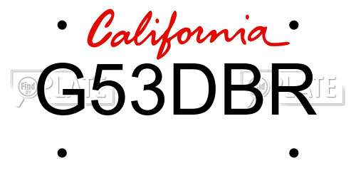 G53DBR California License Plate