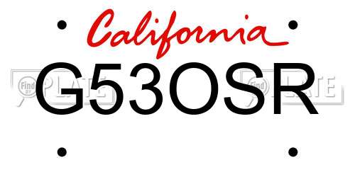 G53OSR California License Plate