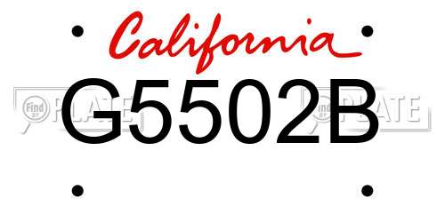 G5502B California License Plate