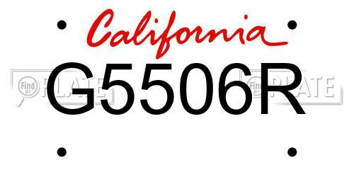 G5506R California License Plate