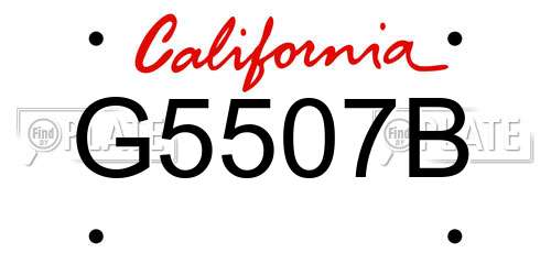 G5507B California License Plate