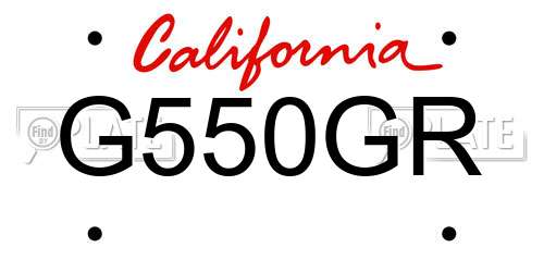 G550GR California License Plate