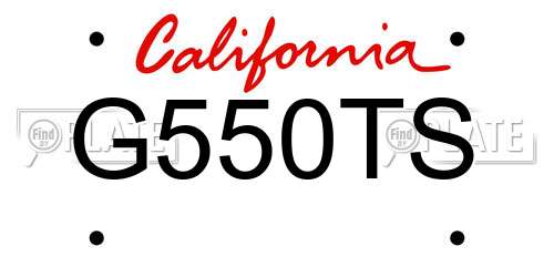G550TS California License Plate