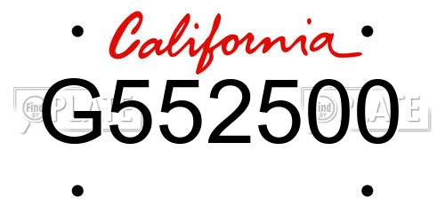 G552500 California License Plate
