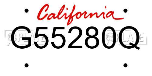 G55280Q California License Plate