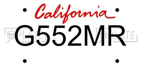 G552MR California License Plate
