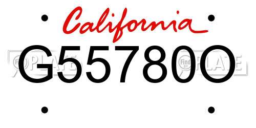 G55780O California License Plate