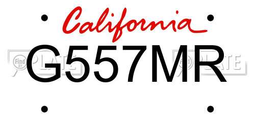 G557MR California License Plate