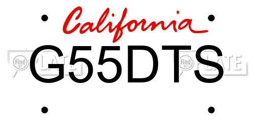 G55DTS California License Plate