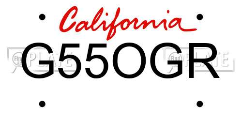 G55OGR California License Plate