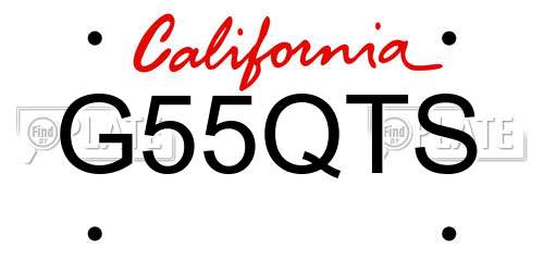 G55QTS California License Plate