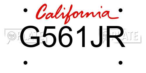 G561JR California License Plate