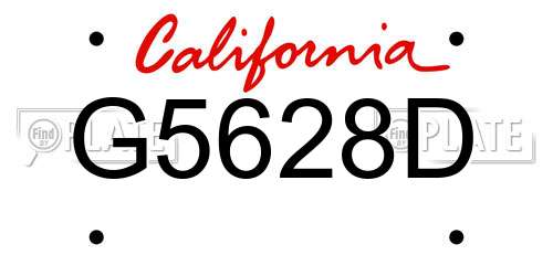 G5628D California License Plate