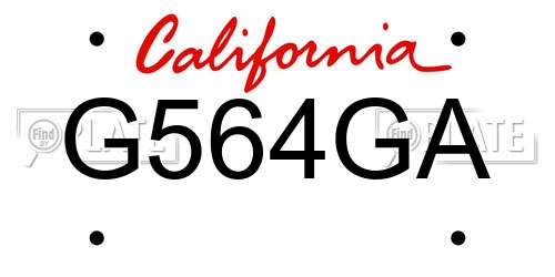 G564GA California License Plate