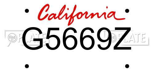 G5669Z California License Plate