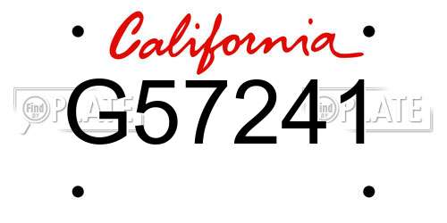 G57241 California License Plate