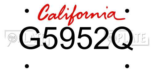 G5952Q California License Plate
