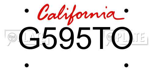 G595TO California License Plate