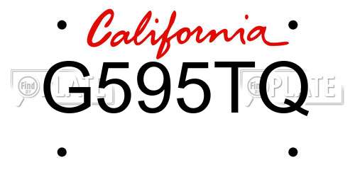 G595TQ California License Plate