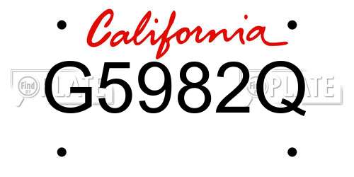 G5982Q California License Plate